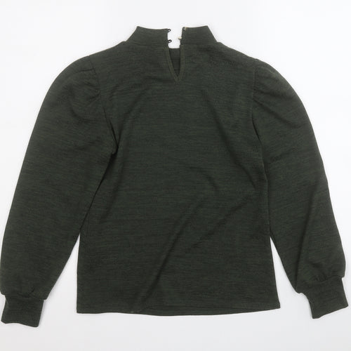 M&Co Womens Green Round Neck  Polyester Pullover Jumper Size 8