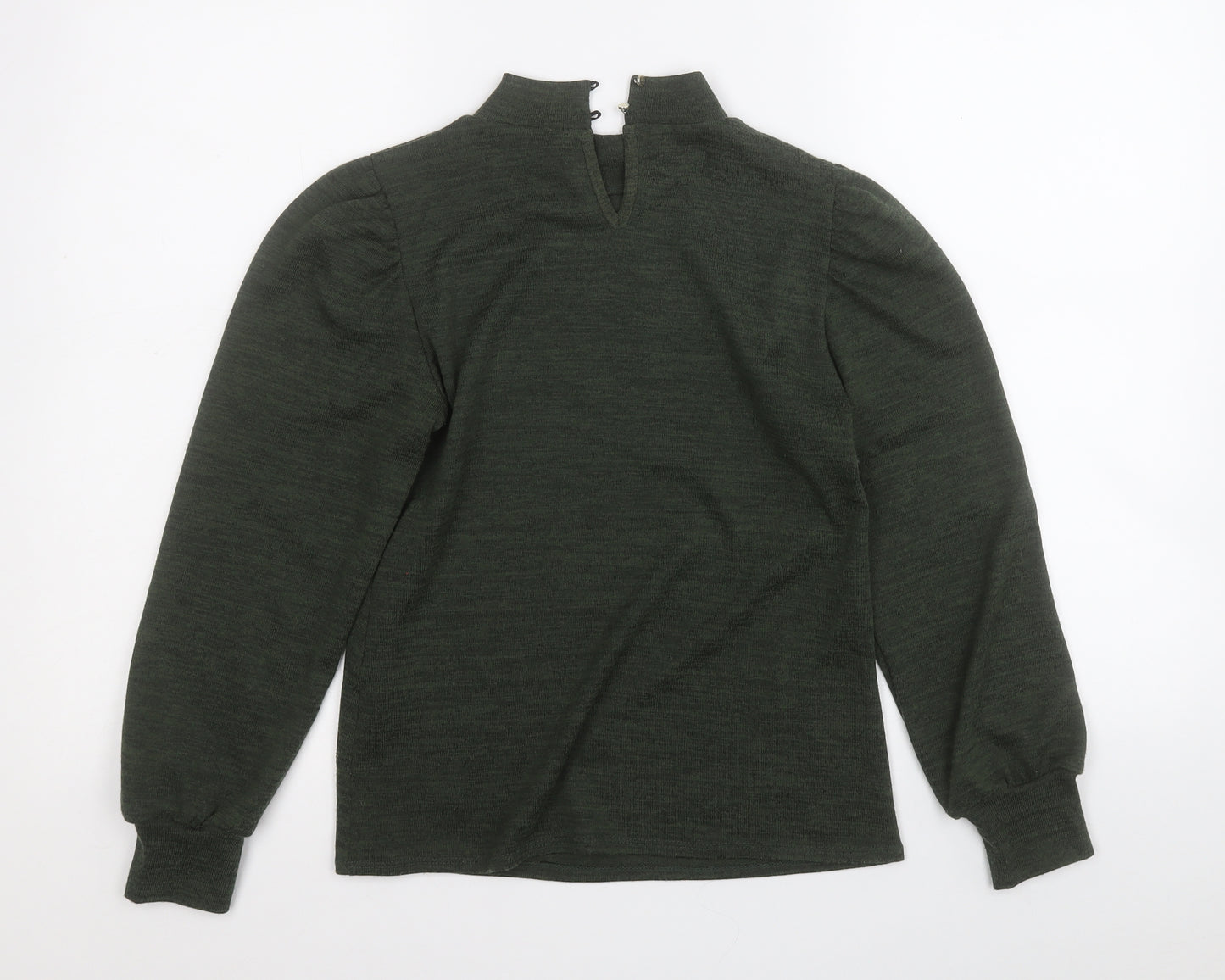 M&Co Womens Green Round Neck  Polyester Pullover Jumper Size 8