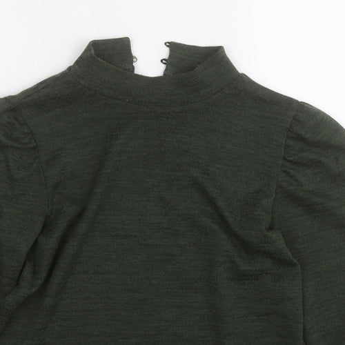 M&Co Womens Green Round Neck  Polyester Pullover Jumper Size 8