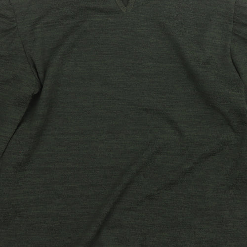 M&Co Womens Green Round Neck  Polyester Pullover Jumper Size 8
