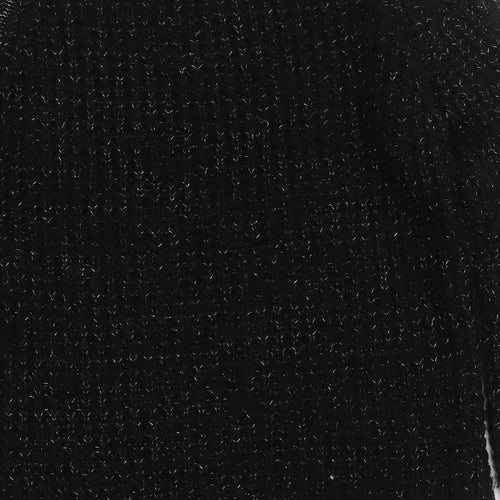 Papaya Womens Black Round Neck  Acrylic Pullover Jumper Size 14