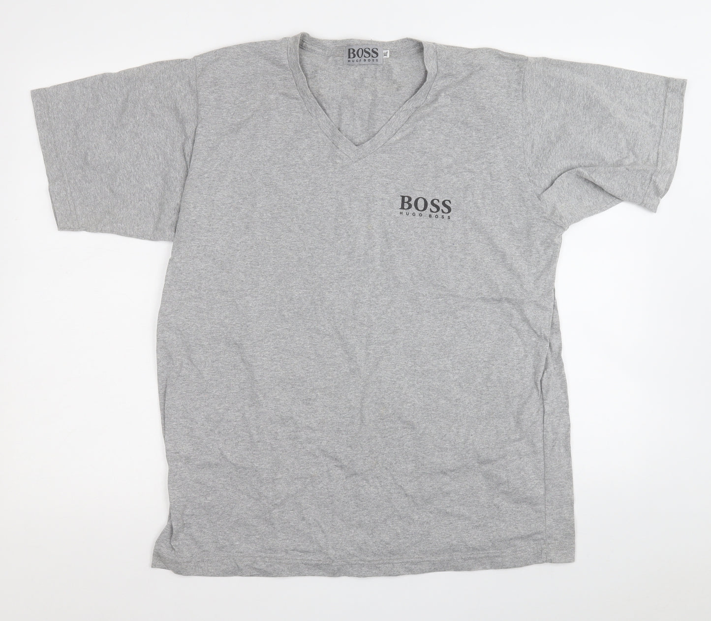 HUGO BOSS Mens Grey  Polyester  T-Shirt Size XL V-Neck