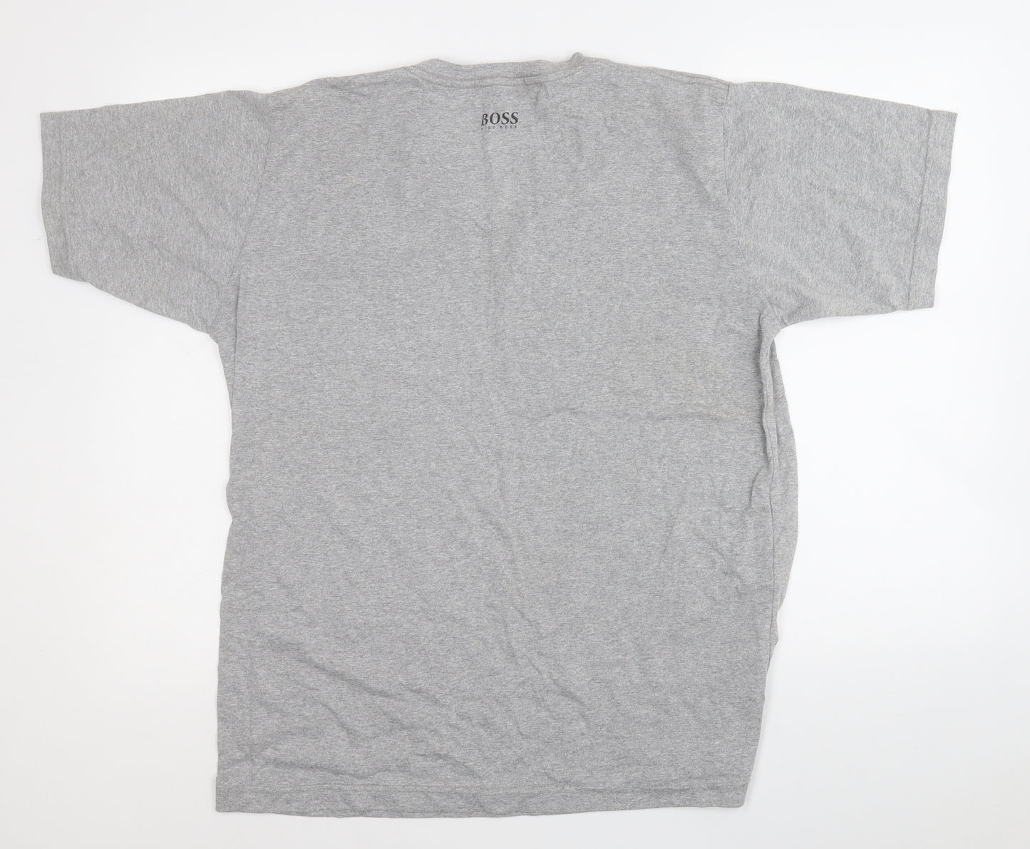 HUGO BOSS Mens Grey  Polyester  T-Shirt Size XL V-Neck