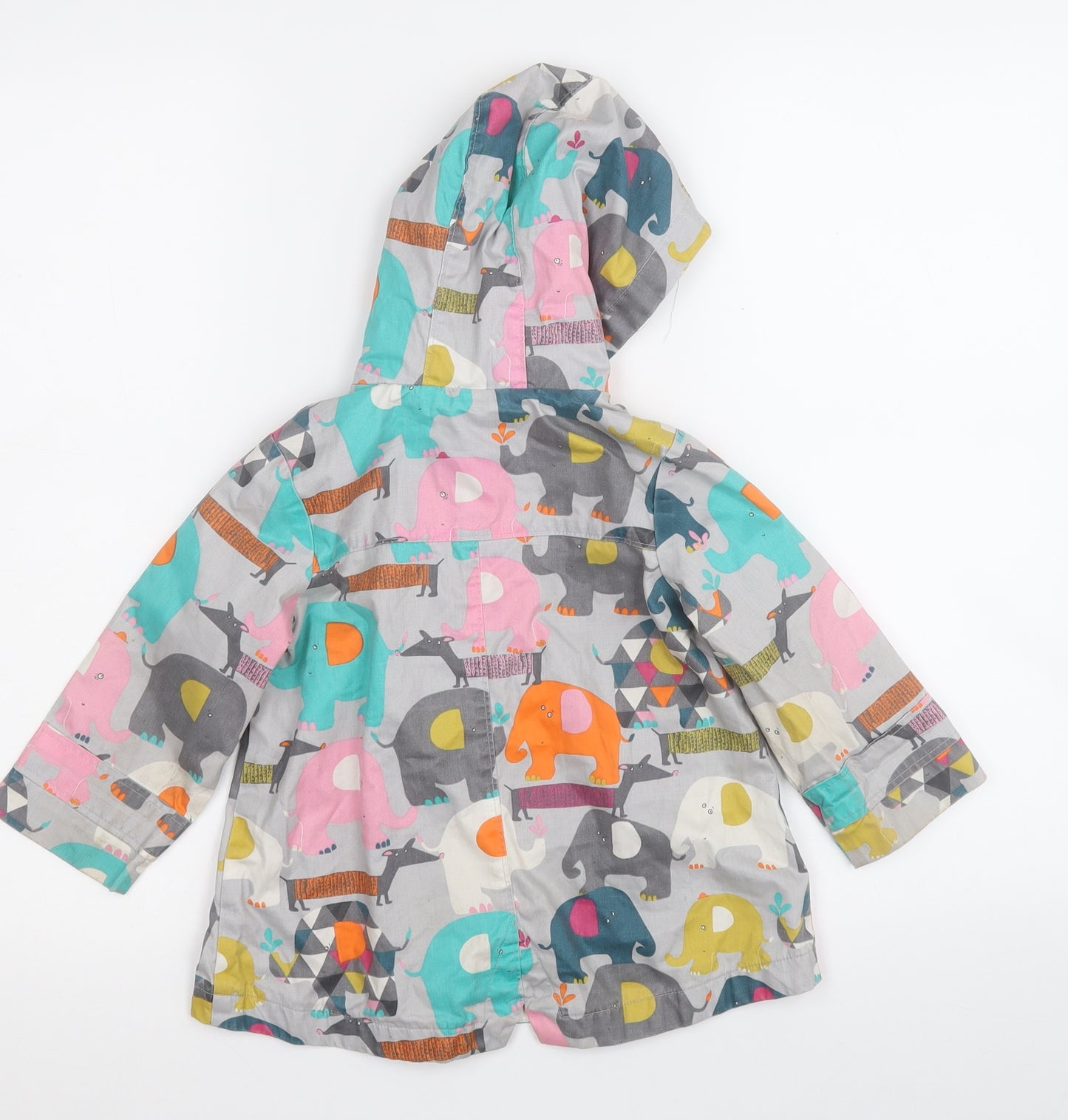 NEXT Boys Grey Geometric  Rain Coat Coat Size 18-24 Months    - Animals Jungle