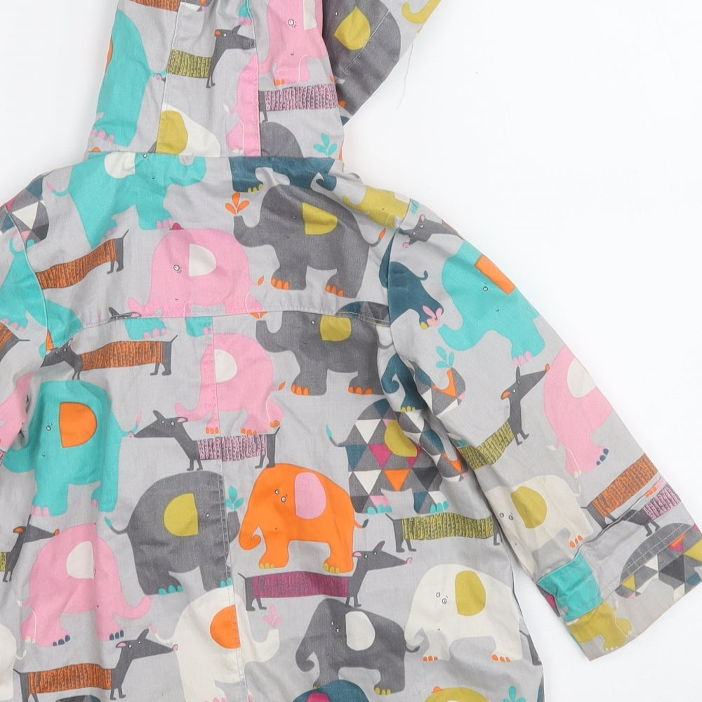 NEXT Boys Grey Geometric  Rain Coat Coat Size 18-24 Months    - Animals Jungle