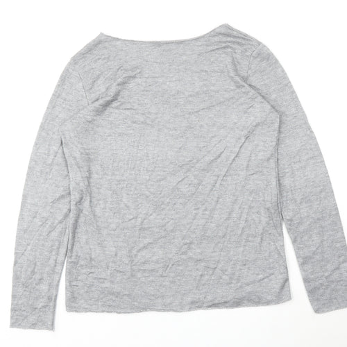 Sevenstyle Womens Grey V-Neck  Polyester Pullover Jumper Size M