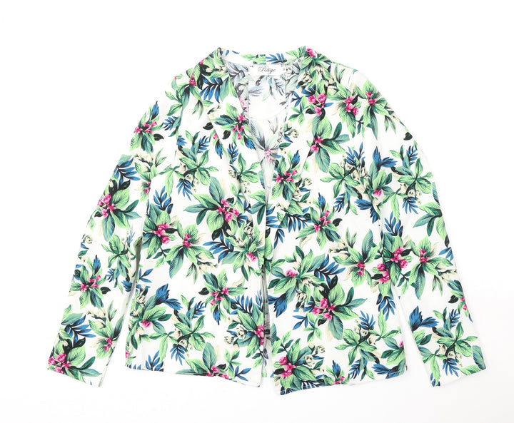 Miss Rage Womens Multicoloured Floral Polyester Jacket Blazer Size 10