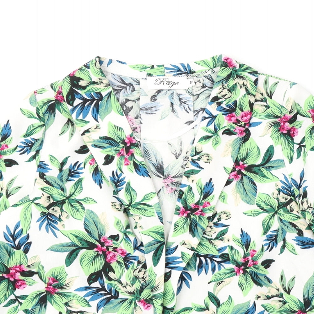Miss Rage Womens Multicoloured Floral Polyester Jacket Blazer Size 10
