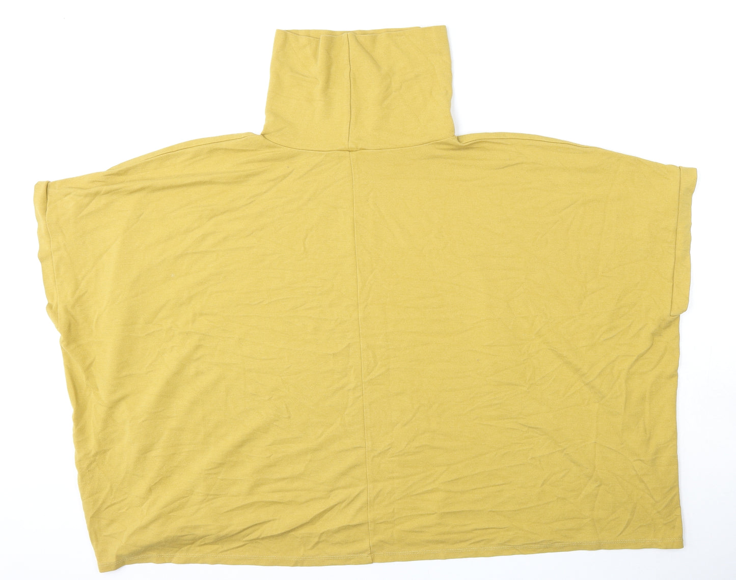 Papaya Womens Yellow High Neck  Viscose Pullover Jumper Size L
