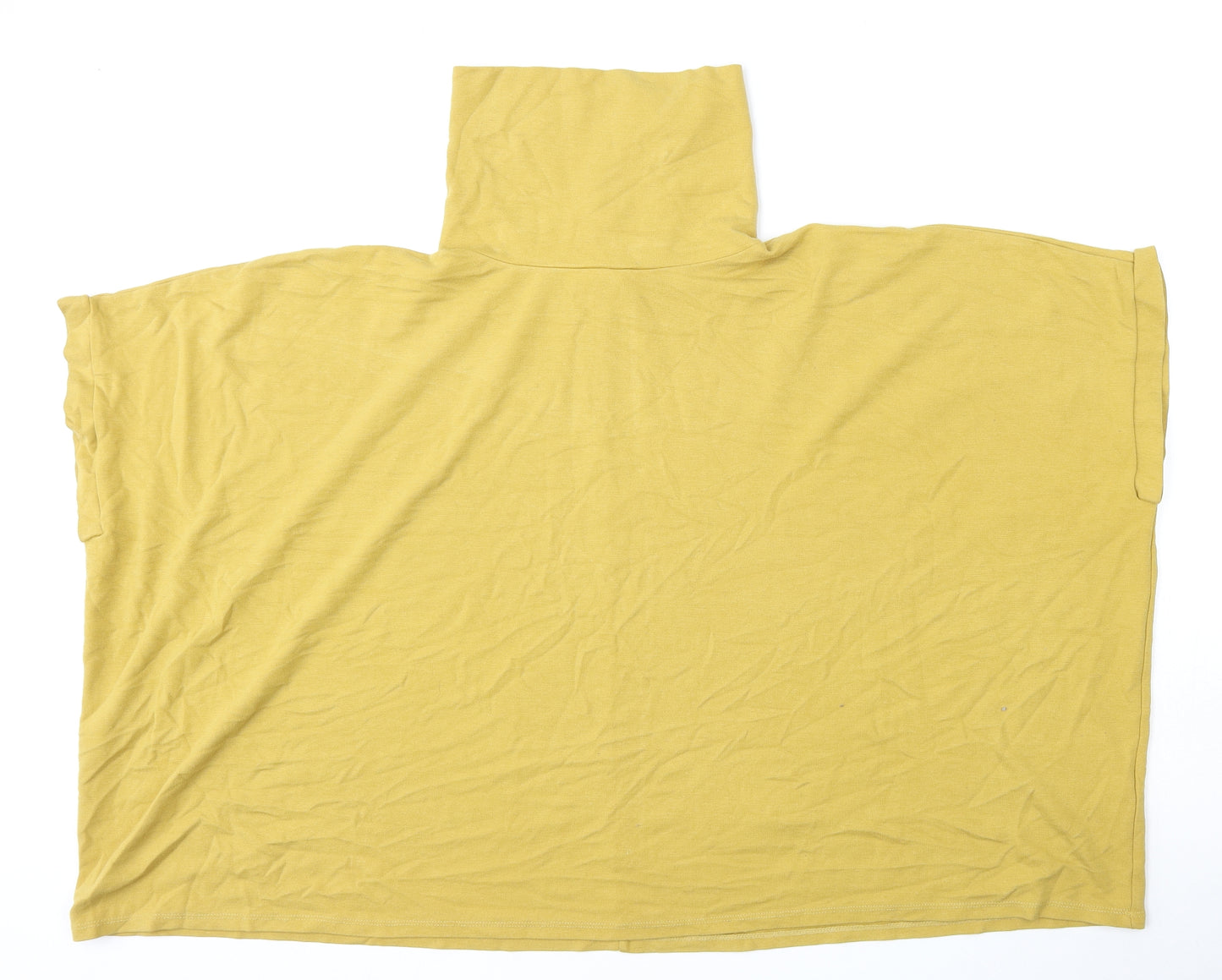 Papaya Womens Yellow High Neck  Viscose Pullover Jumper Size L