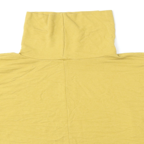 Papaya Womens Yellow High Neck  Viscose Pullover Jumper Size L
