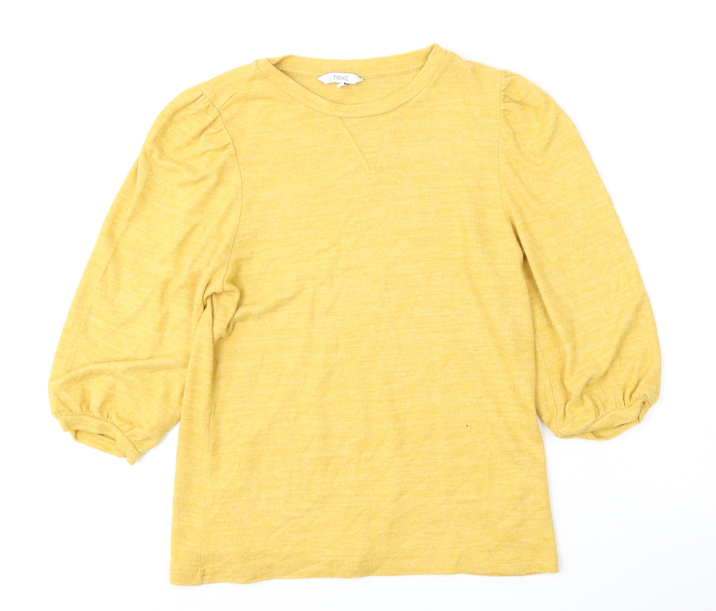 NEXT Womens Yellow Round Neck  Viscose Pullover Jumper Size 14