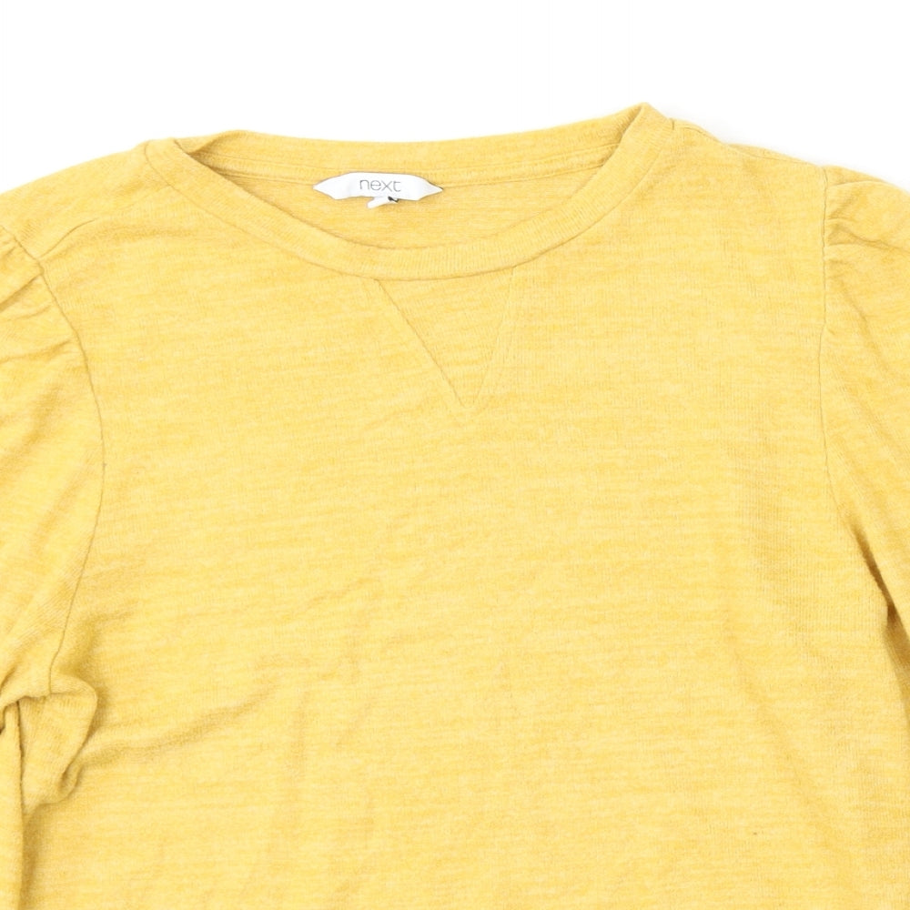 NEXT Womens Yellow Round Neck  Viscose Pullover Jumper Size 14