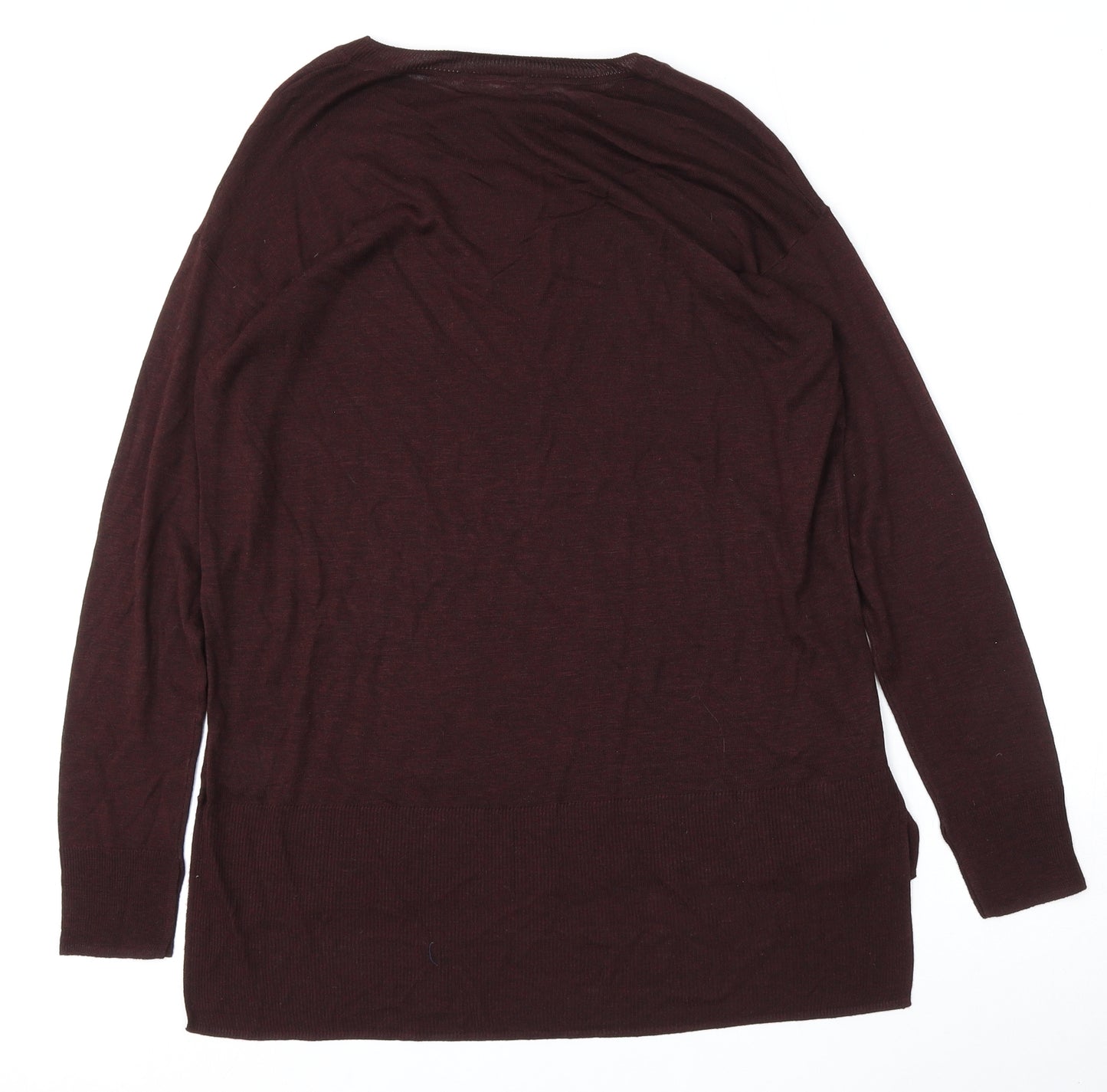 H&M Womens Red Round Neck  Acrylic Pullover Jumper Size S