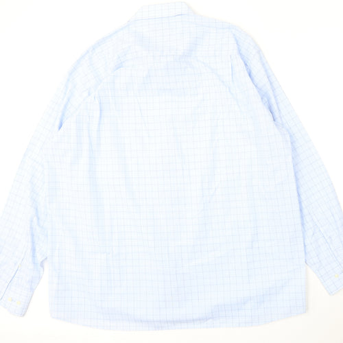 Debenhams Mens Blue Check Cotton  Button-Up Size 18 Collared