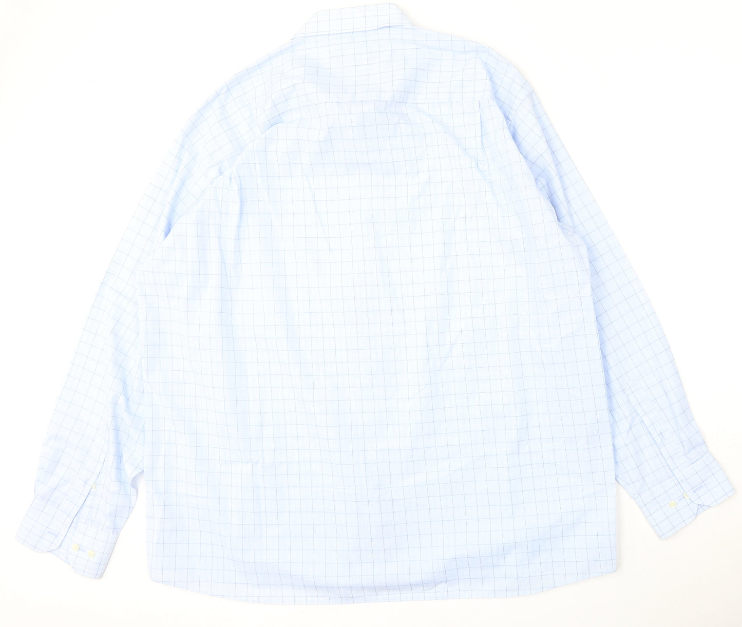 Debenhams Mens Blue Check Cotton  Button-Up Size 18 Collared