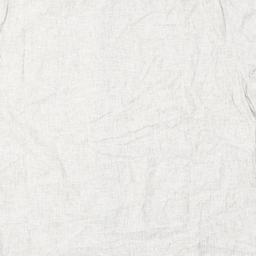 George Mens Beige  Linen  Polo Size XL Round Neck Button