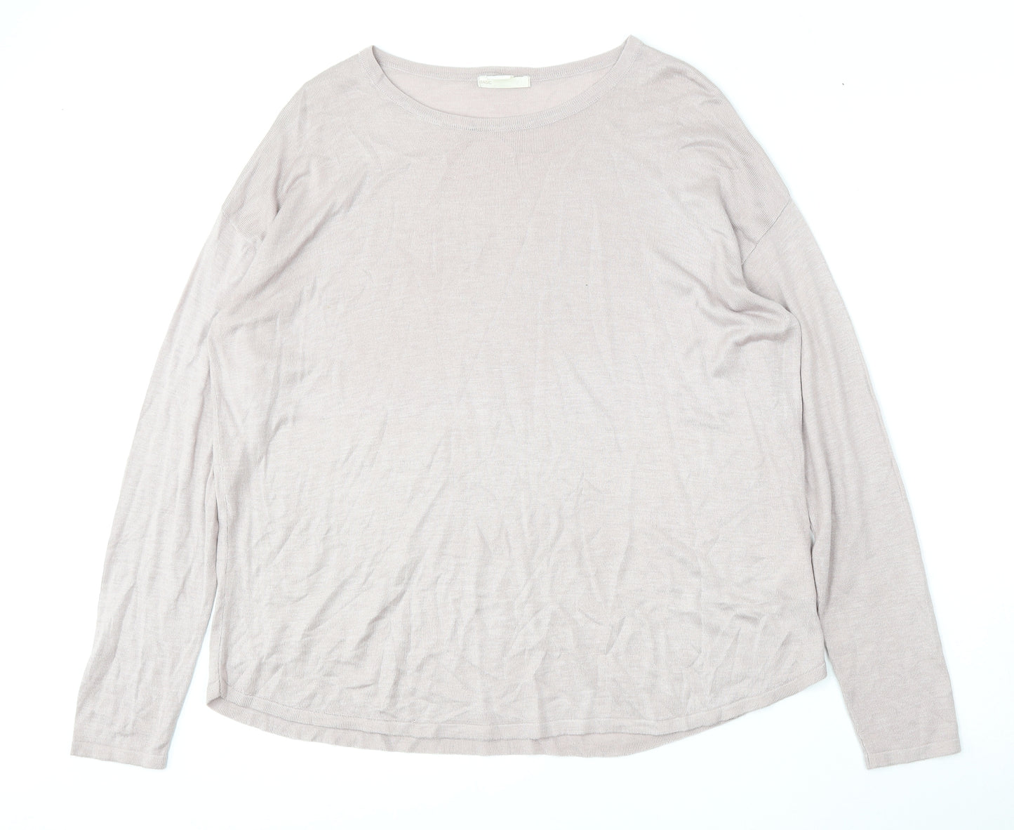 H&M Womens Pink Round Neck  Acrylic Pullover Jumper Size M