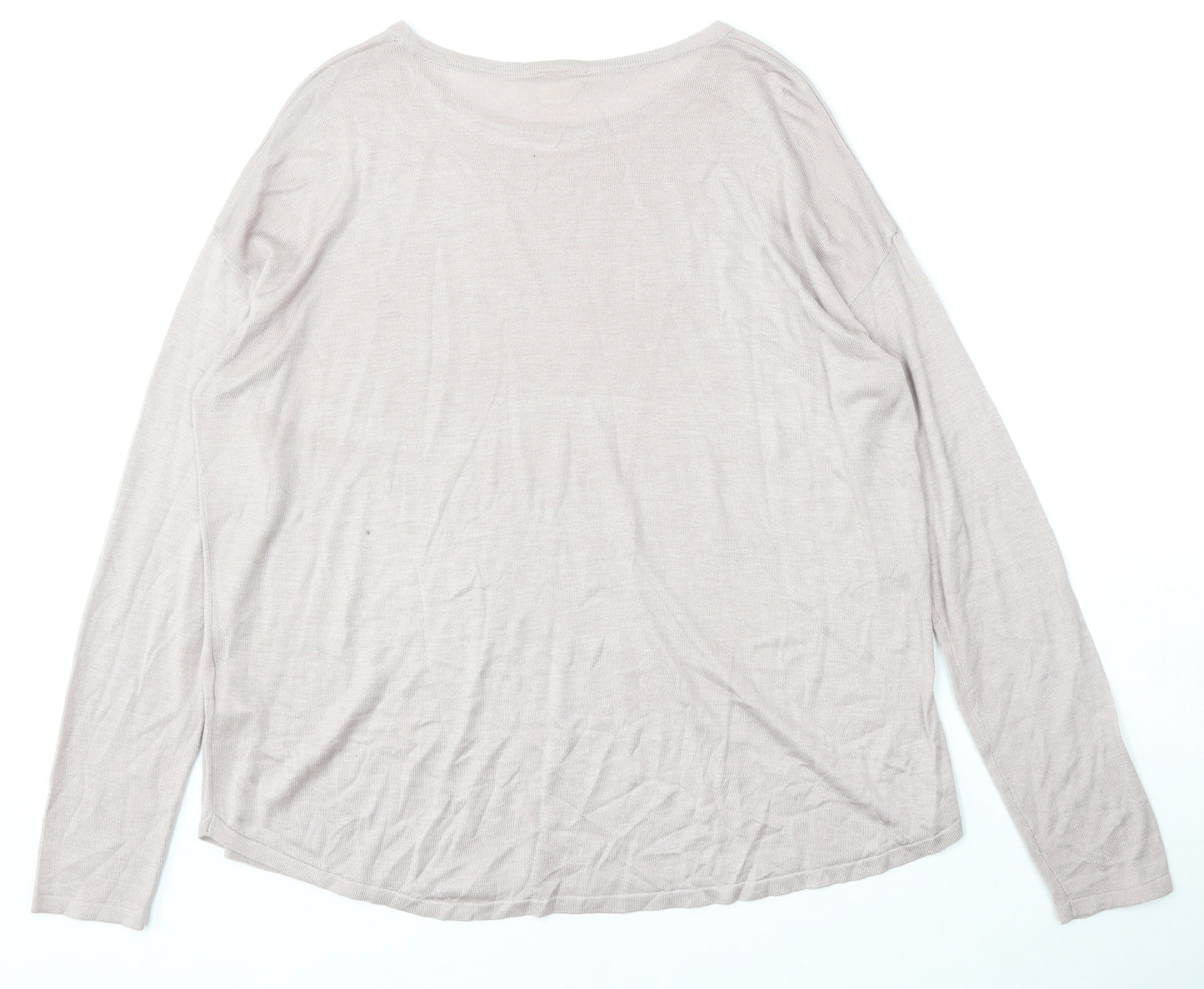 H&M Womens Pink Round Neck  Acrylic Pullover Jumper Size M