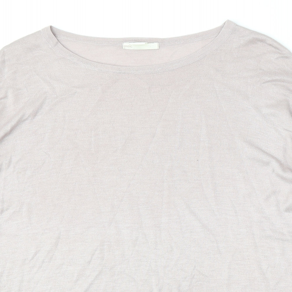 H&M Womens Pink Round Neck  Acrylic Pullover Jumper Size M