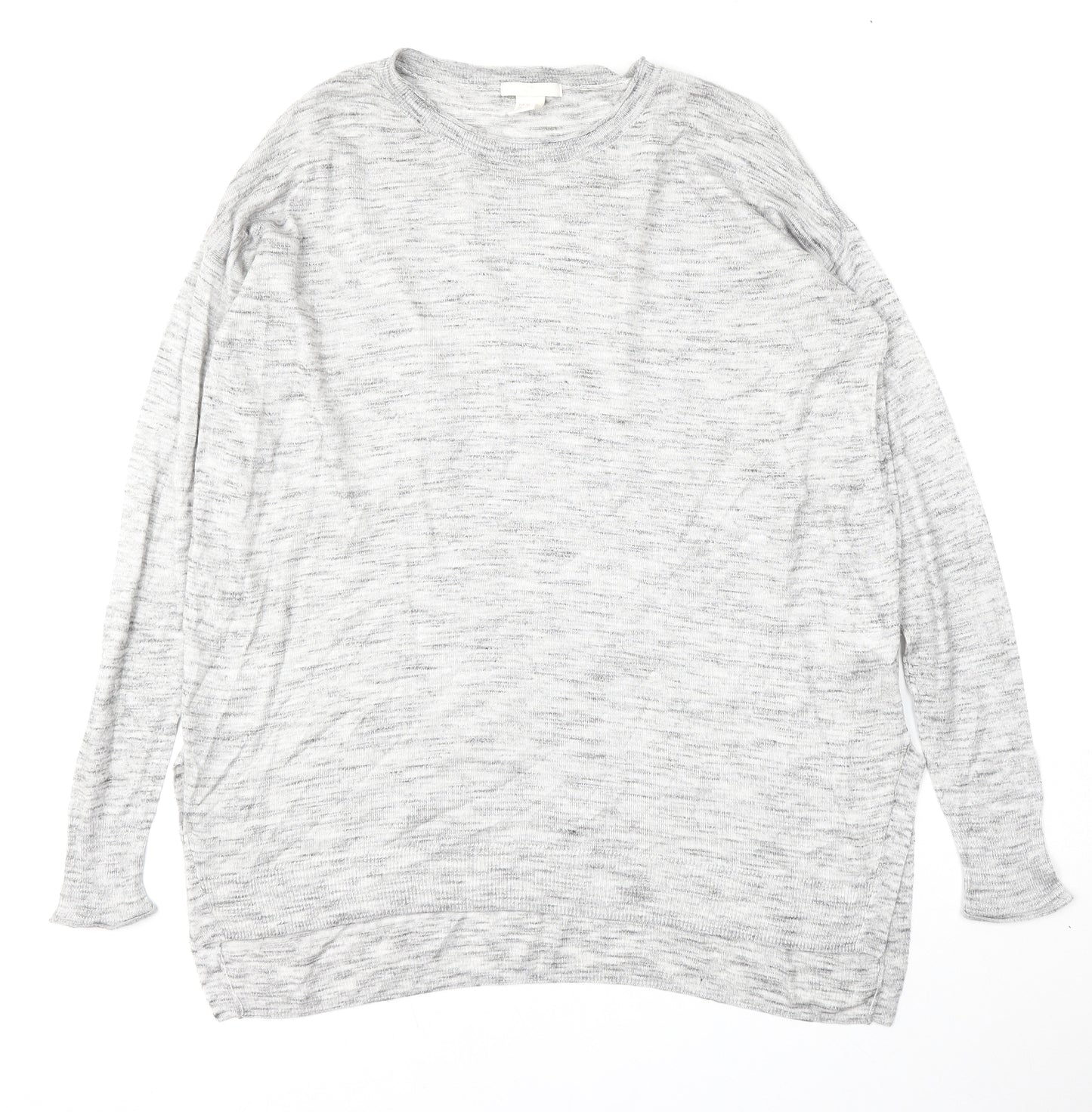H&M Womens Grey Round Neck  Acrylic Pullover Jumper Size XS