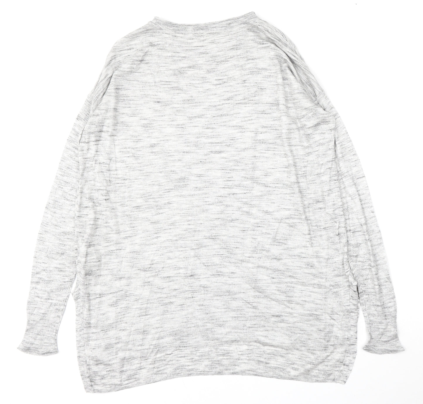 H&M Womens Grey Round Neck  Acrylic Pullover Jumper Size XS