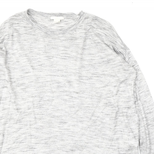 H&M Womens Grey Round Neck  Acrylic Pullover Jumper Size XS