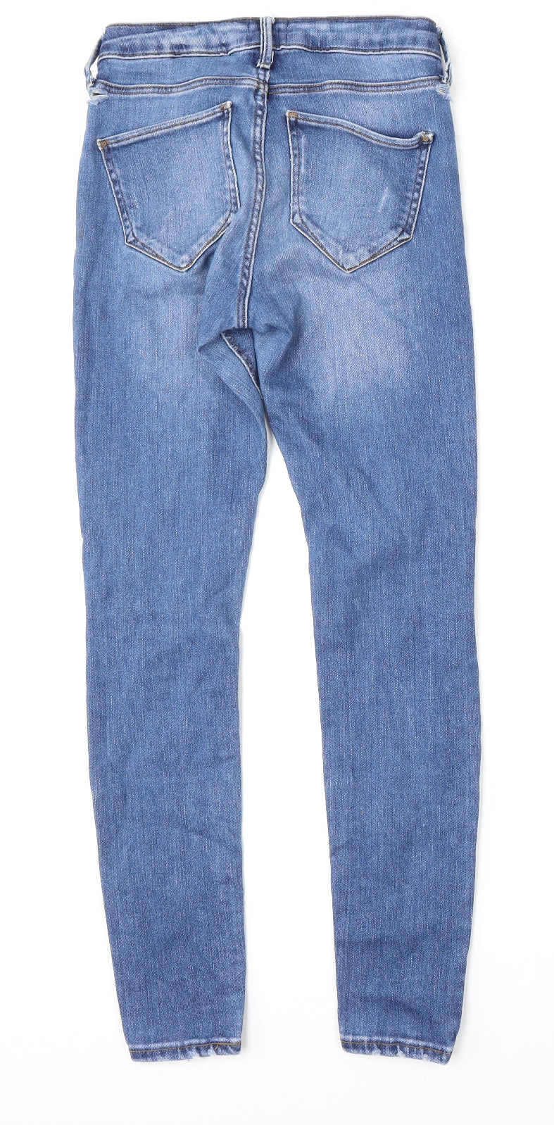 River Island Womens Blue  Cotton Skinny Jeans Size 8 L30 in Regular Button
