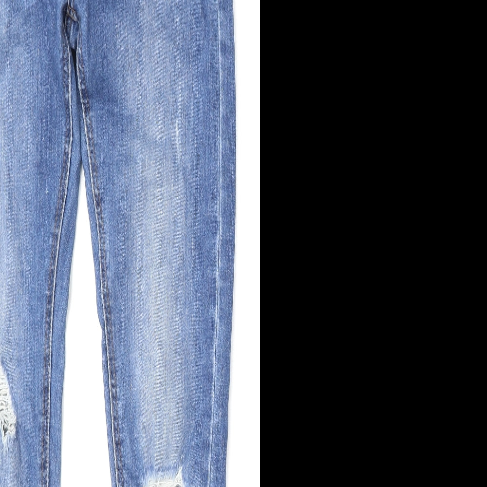 River Island Womens Blue  Cotton Skinny Jeans Size 8 L30 in Regular Button