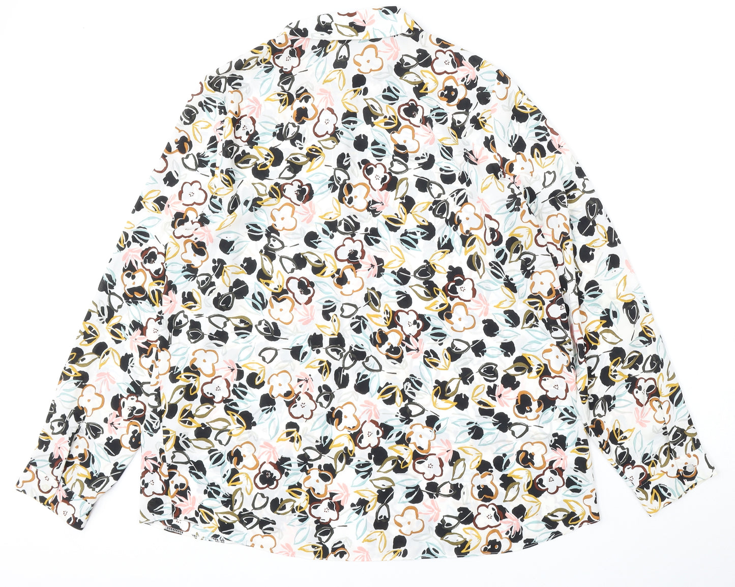 Primark Womens Multicoloured Floral Polyester Basic Button-Up Size 16 Collared
