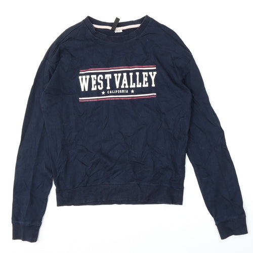 H&M Mens Blue  Cotton Pullover Sweatshirt Size XS