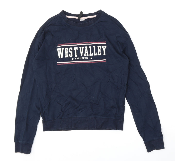 H&M Mens Blue  Cotton Pullover Sweatshirt Size XS