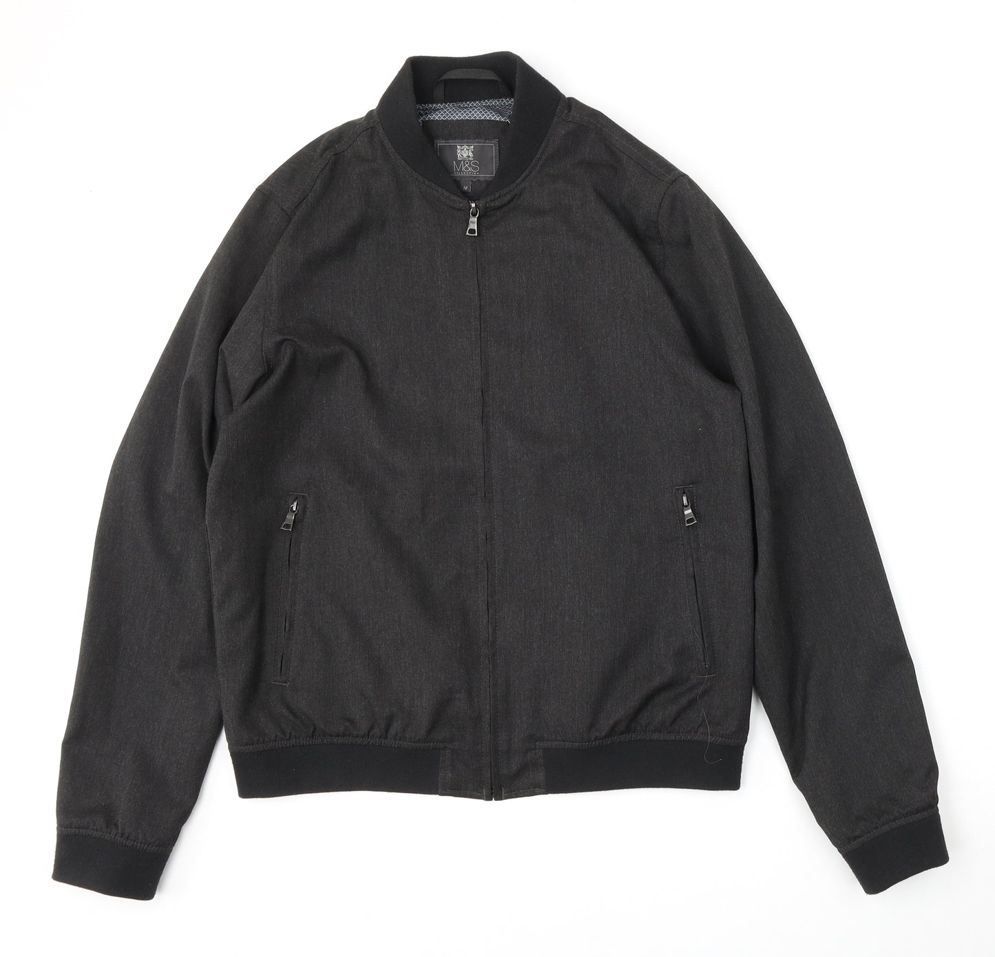 Marks and Spencer Mens Grey   Bomber Jacket Jacket Size M  Zip