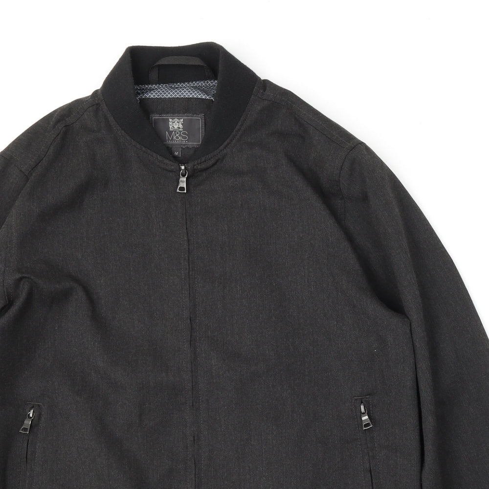 Marks and Spencer Mens Grey   Bomber Jacket Jacket Size M  Zip
