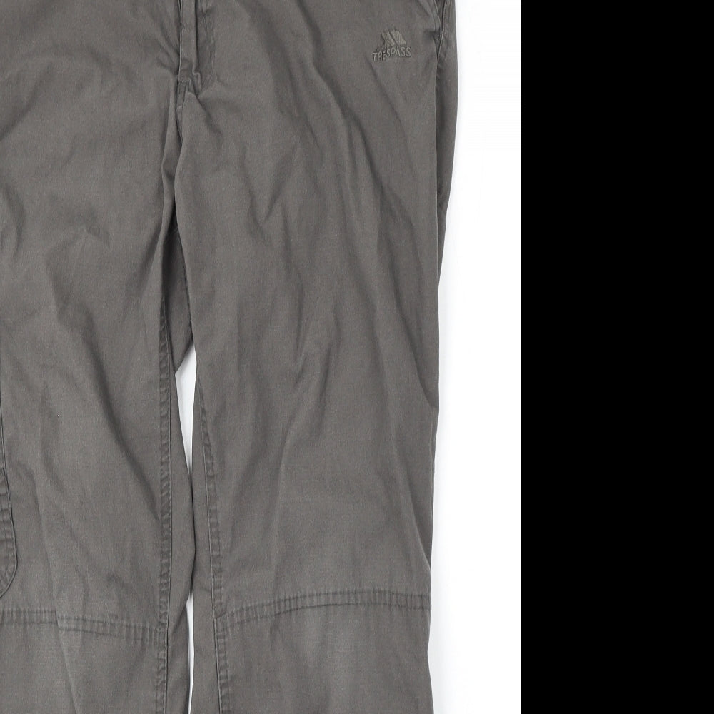 Trespass Mens Grey  Polyester Cargo Trousers Size M L31 in Regular  - Adjustable Waist