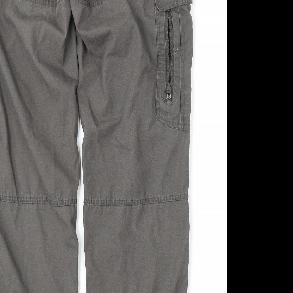 Trespass Mens Grey  Polyester Cargo Trousers Size M L31 in Regular  - Adjustable Waist