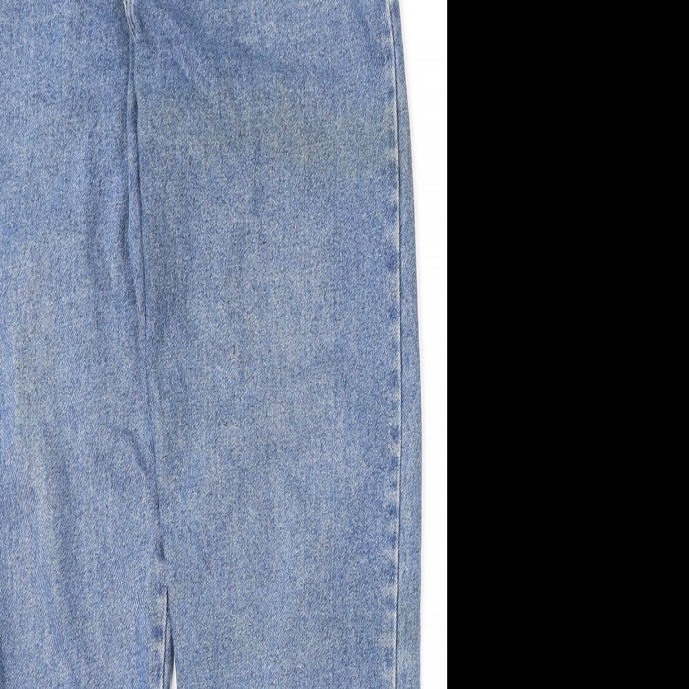 Python Mens Blue  Cotton Straight Jeans Size 34 L33 in Regular Button