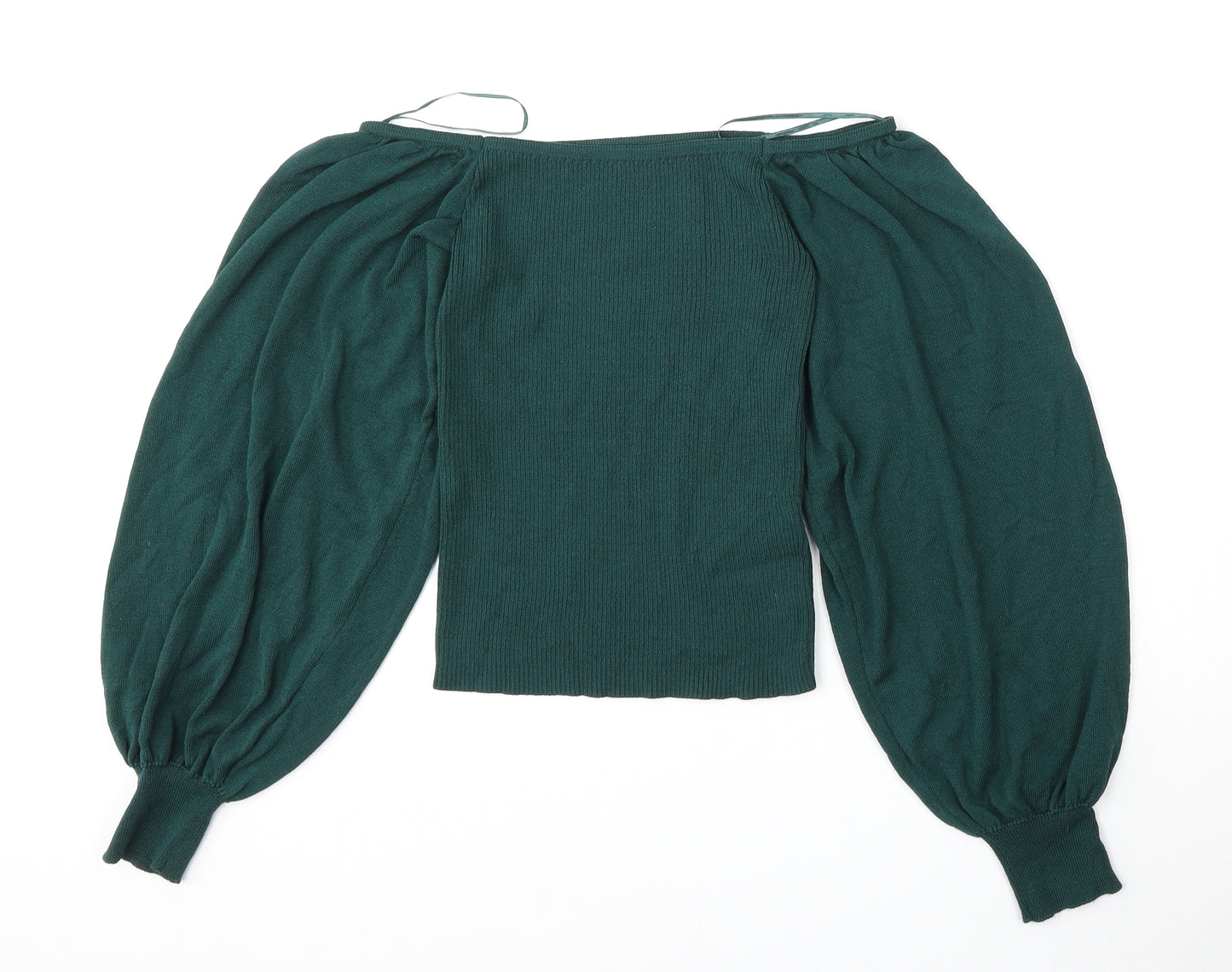 Dorothy Perkins Womens Green Square Neck  Viscose Pullover Jumper Size S