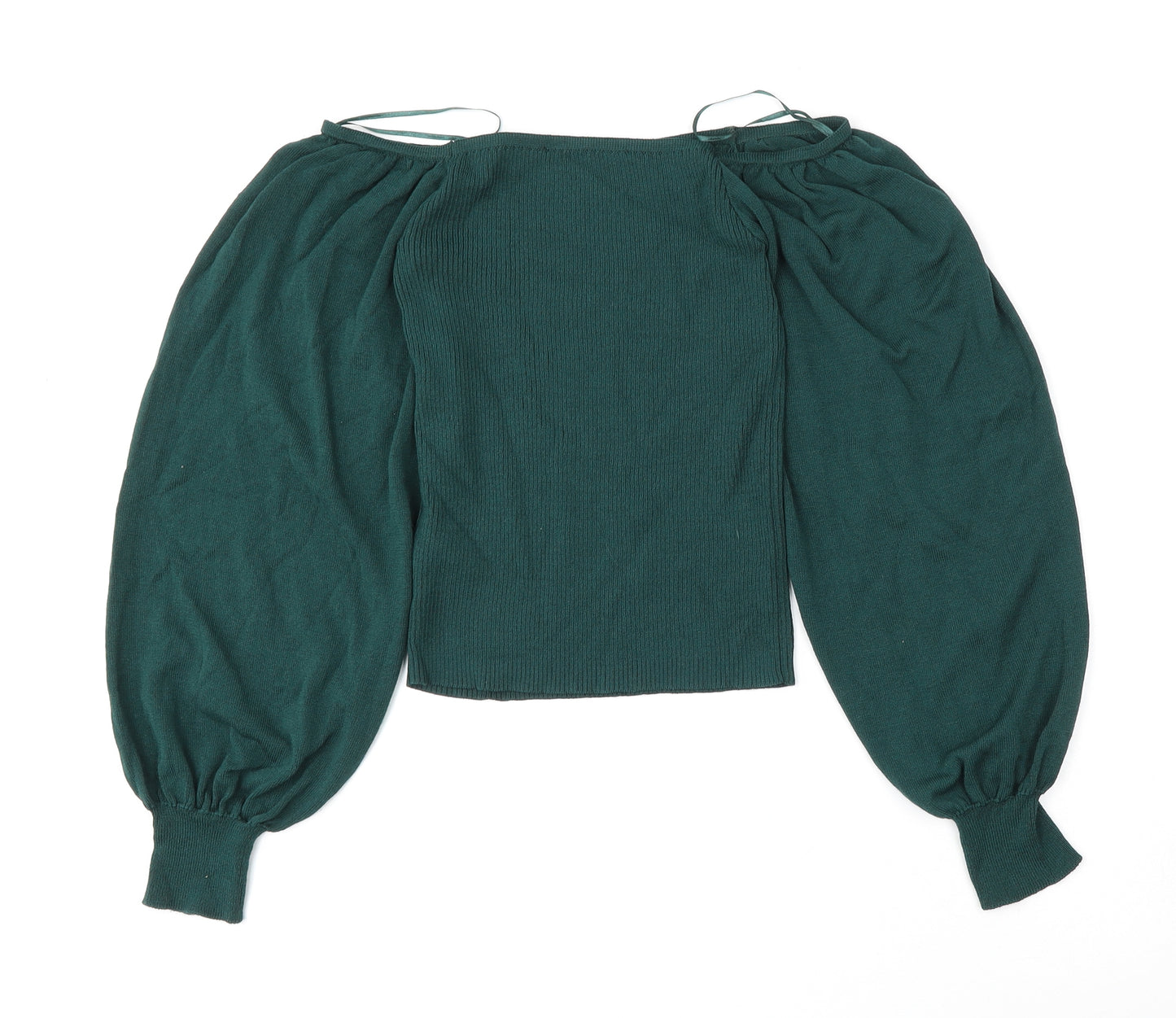 Dorothy Perkins Womens Green Square Neck  Viscose Pullover Jumper Size S