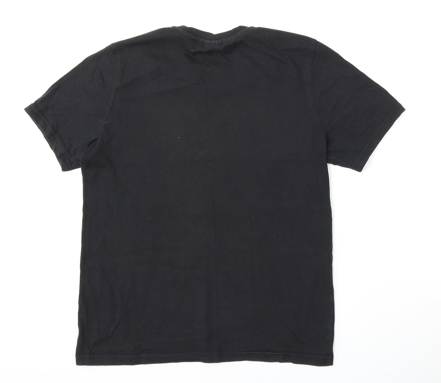adidas Mens Black  Polyester  T-Shirt Size S Round Neck