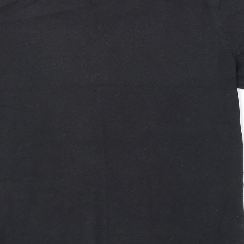 adidas Mens Black  Polyester  T-Shirt Size S Round Neck