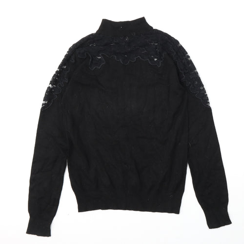 Primark Womens Black Mock Neck  Viscose Pullover Jumper Size 8