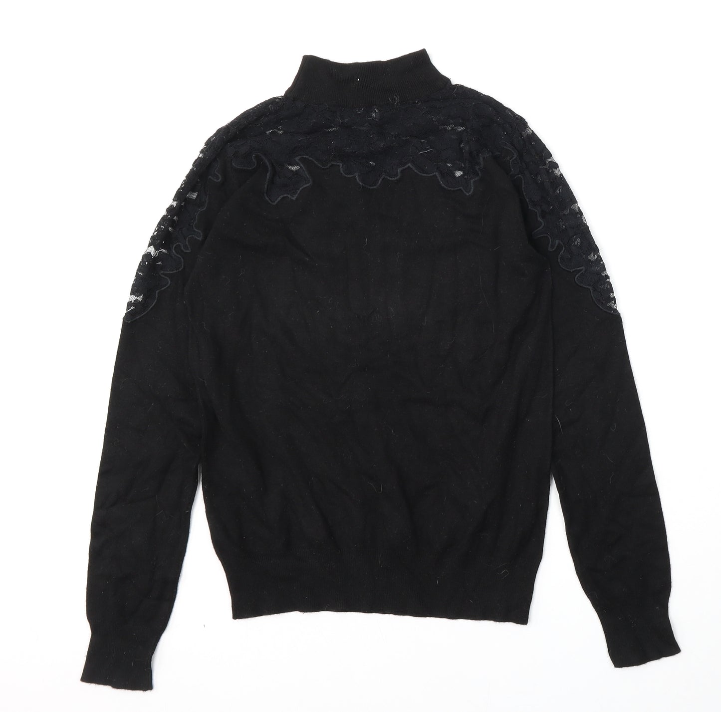 Primark Womens Black Mock Neck  Viscose Pullover Jumper Size 8