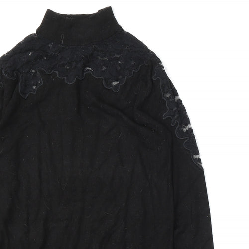 Primark Womens Black Mock Neck  Viscose Pullover Jumper Size 8