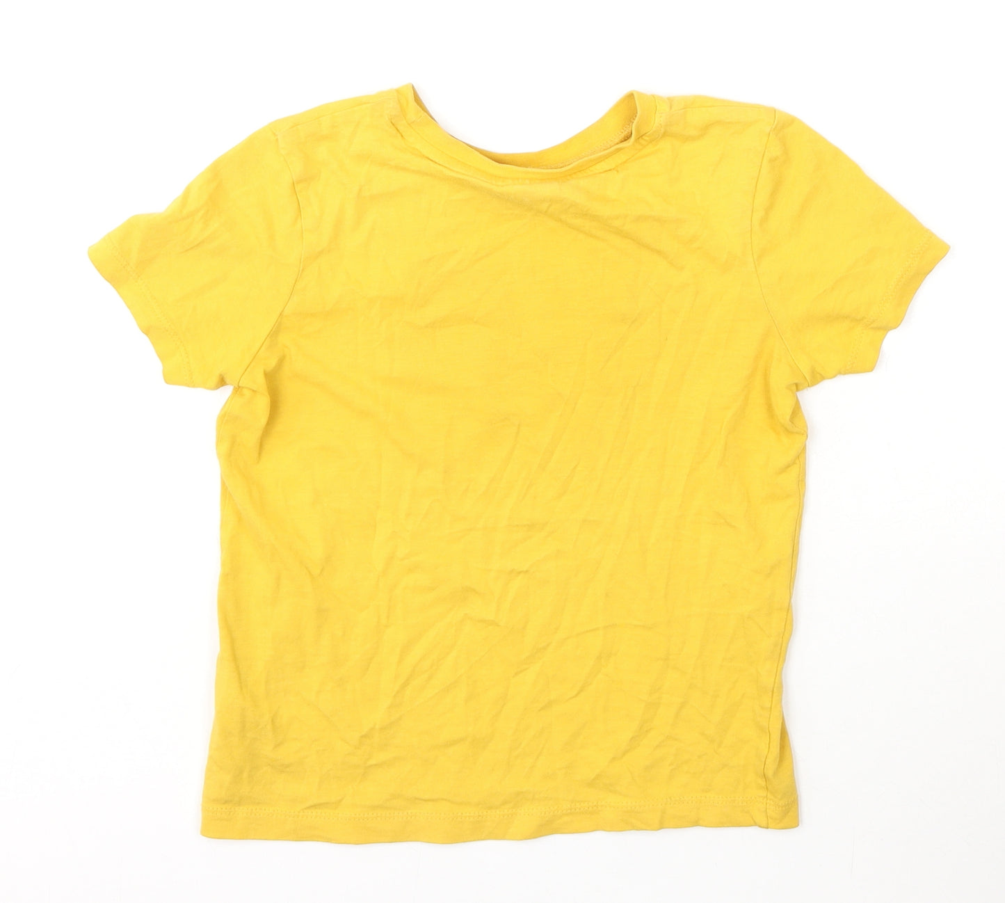 George Boys Yellow  Cotton Basic T-Shirt Size 6-7 Years Round Neck  - Batman