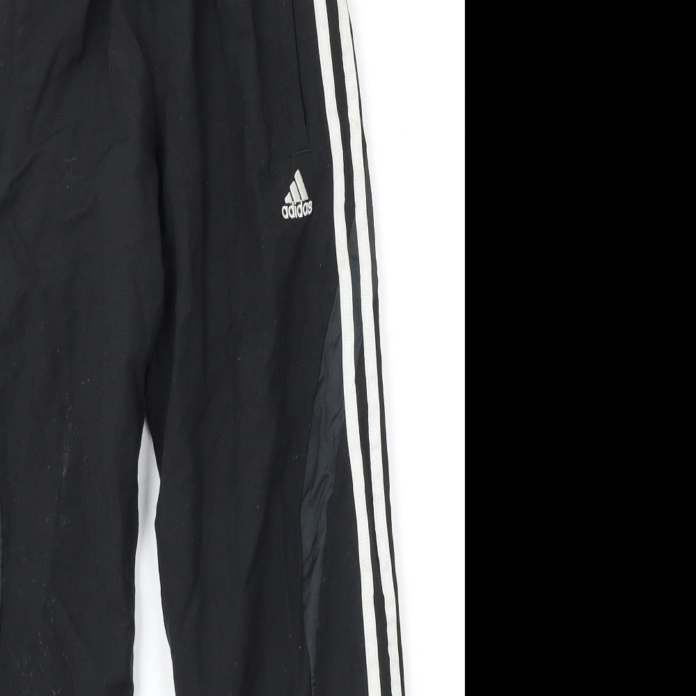 adidas Boys Black  Polyester Jogger Trousers Size 9-10 Years  Regular