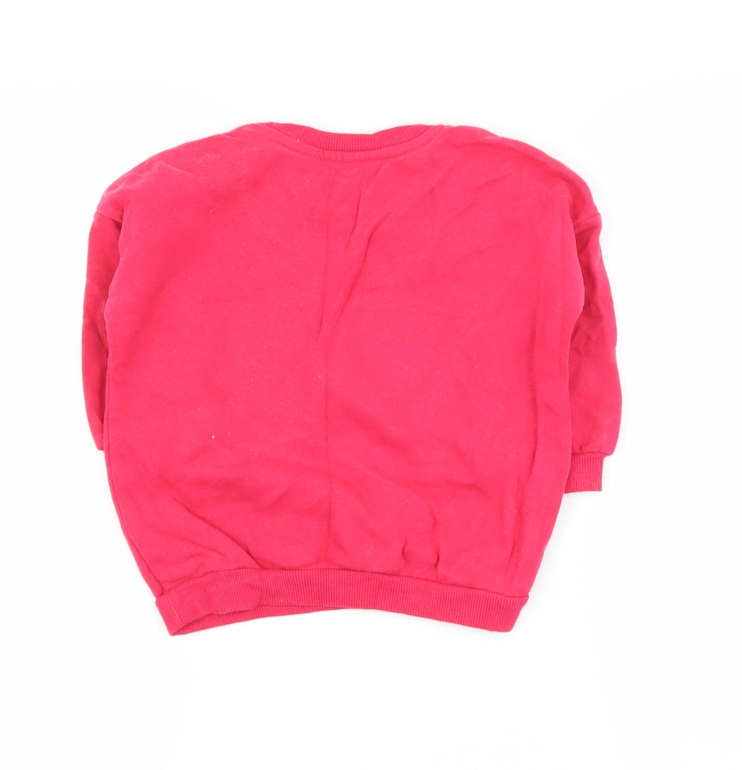 George Baby Pink  Cotton Pullover Jumper Size 12-18 Months   - Reindeer