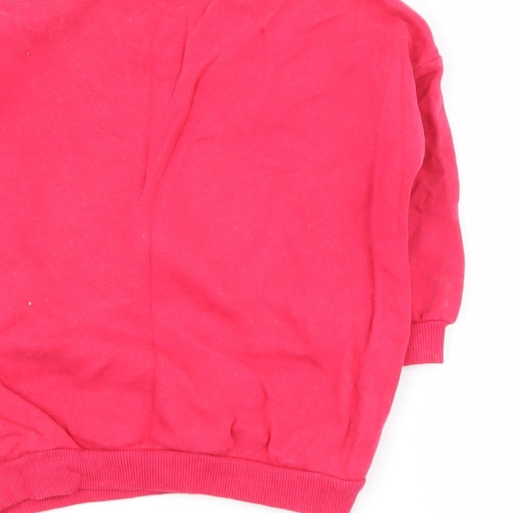 George Baby Pink  Cotton Pullover Jumper Size 12-18 Months   - Reindeer