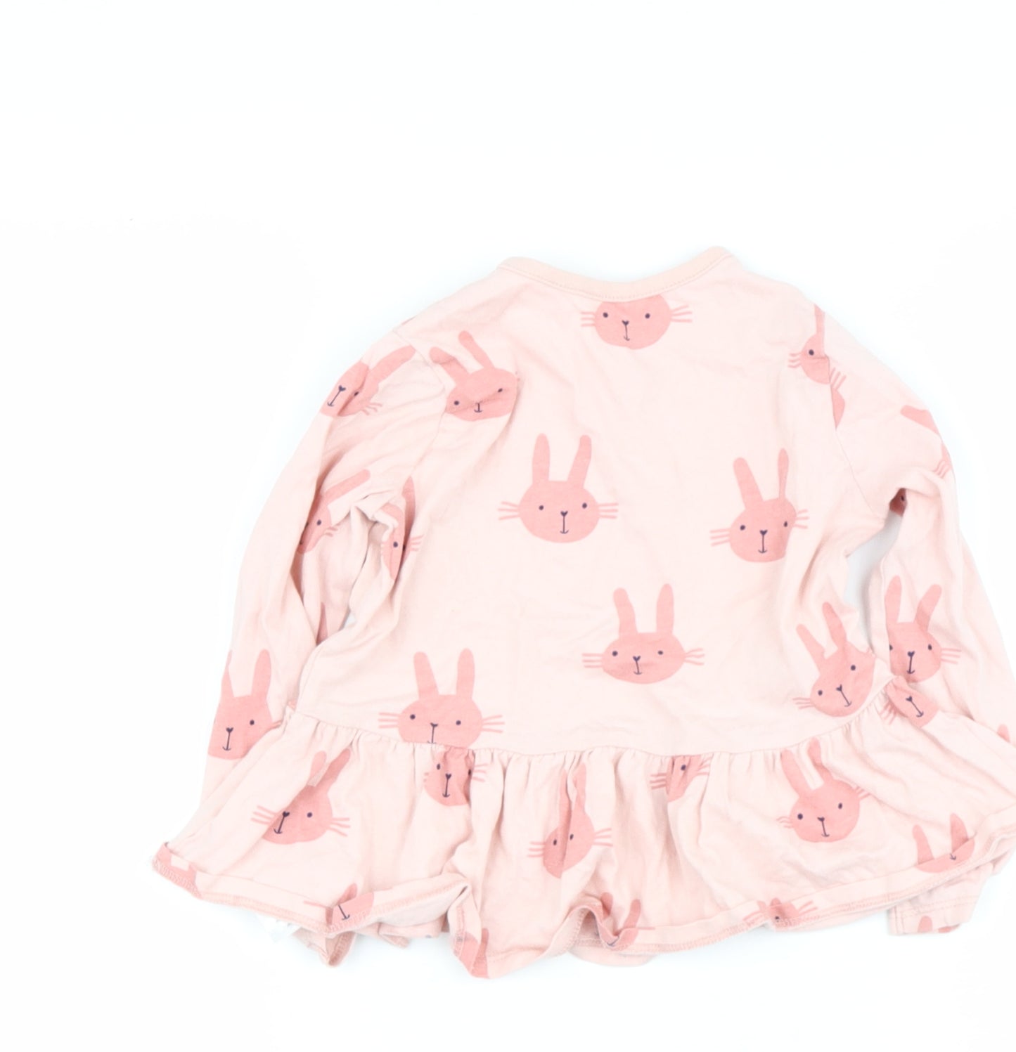 George Girls Pink  Cotton Basic Casual Size 3-4 Years Round Neck