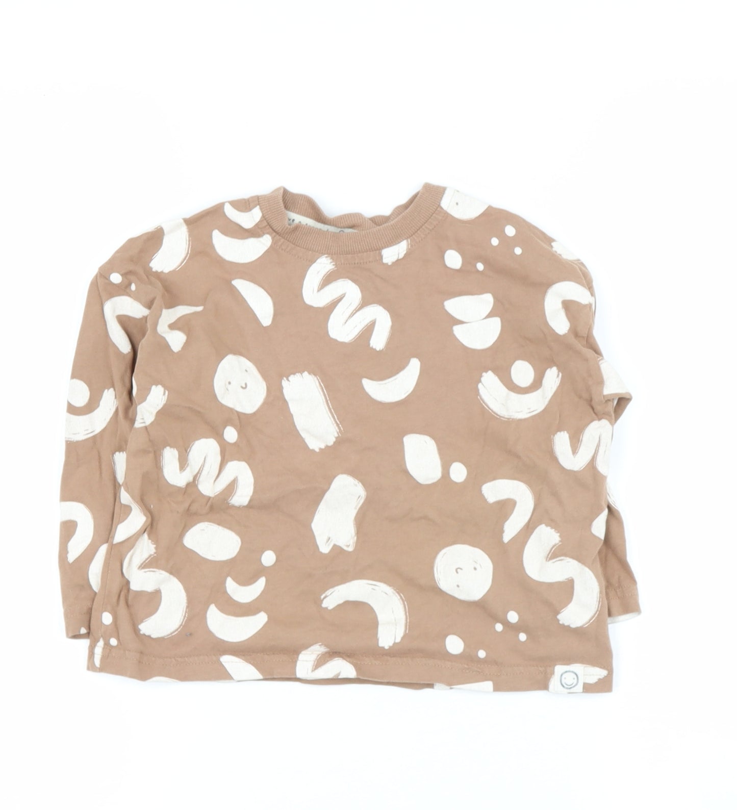 George Boys Brown  Cotton Basic Casual Size 3-4 Years Round Neck